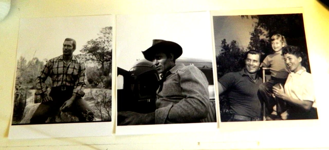 Clint Walker 3 photo set 8X10.