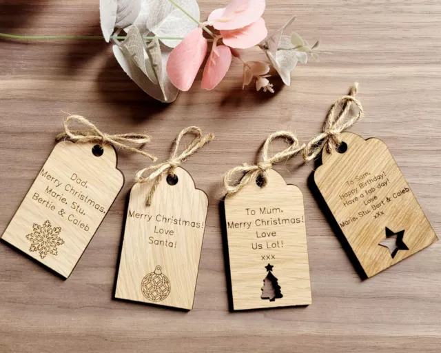 Personalised Present Label, Birthday Gift Tag, Wedding Keepsake Wooden Christmas