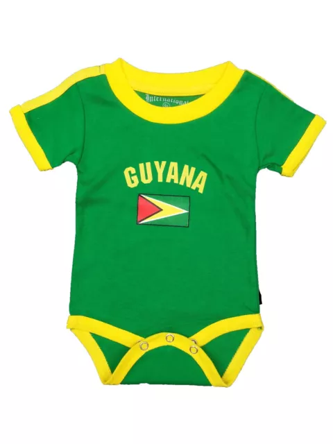 Guyana Baby Bodysuit 100% Cotton Soccer Country Flag T-Shirt All Seasons Infant