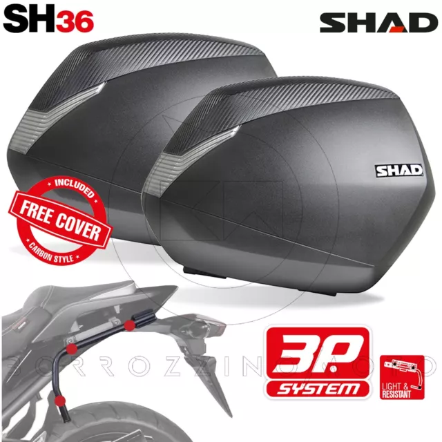 Kit Valigie Laterali Shad Sh36 + Telaio 3P System Bmw R 1200 R 2015 2016 2017