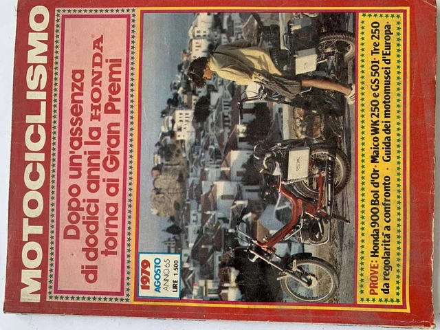 Motociclismo Agosto 1979 Honda 900 Bol'dor Maico Wk250 E Gs 501