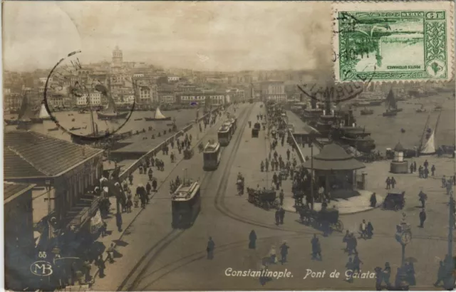 PC REAL PHOTO CONSTANTINOPLE, ISTAMBUL PONT DE GALATA TURKEY (a20257)