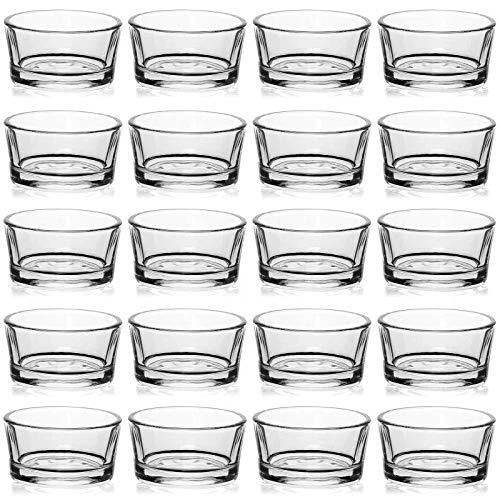 Glass Tealight Candle Holder Set of 24 - Clear Tea Lights Candle Holders for