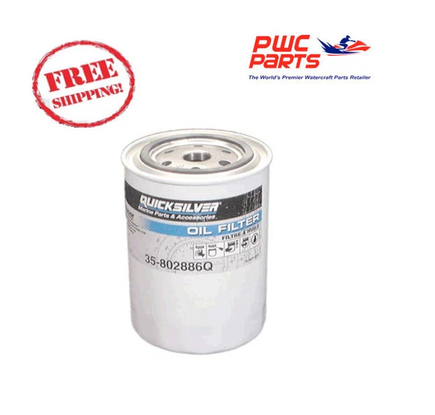 QUICKSILVER Mercury Oil Filter MerCruiser inboard Ford base engines OEM 802886Q