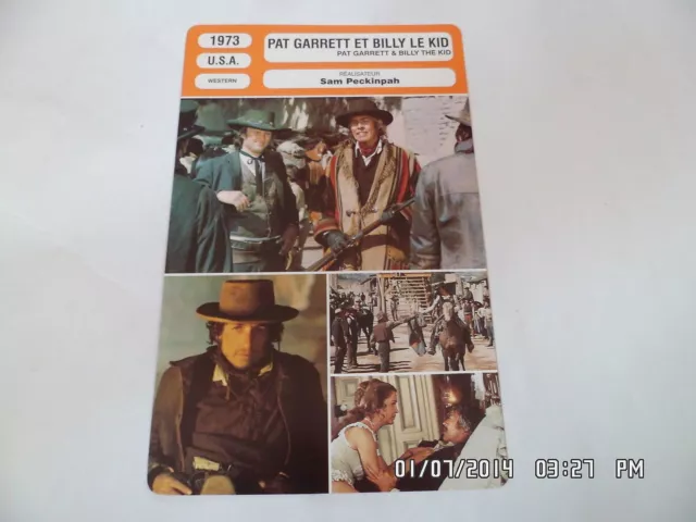 CARTE FICHE CINEMA 1973 PAT GARRETT ET BILLY LE KID James Coburn Kristofferson