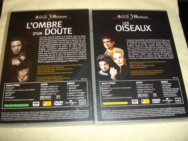 2 DVD- L'OMBRE D'UN DOUTE & Les OISEAUX - Alfred HITCHCOCK -Collection LE FIGARO 2