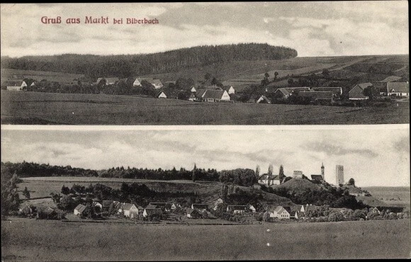 Ak Markt Biberbach in Schwaben, Gesamtansicht - 3230154