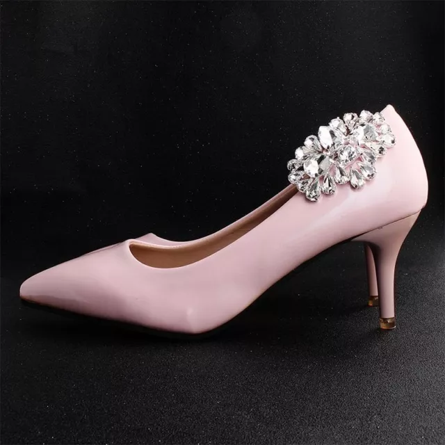 Crystal Flower Shoe Clips Bridal Footwear Decoration Wedding Fashion Accessories 3