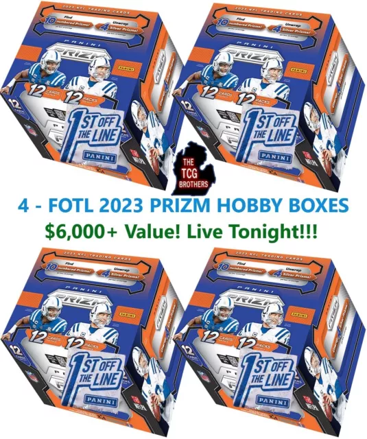 DETROIT LIONS BREAK 101 x4 2023 FOTL PRIZM Football HOBBY BOX 1/3 Case