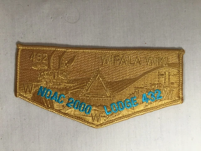 Wipala Wiki OA Lodge 432 2000 NOAC gold ghost S51 Flap BSA Patch