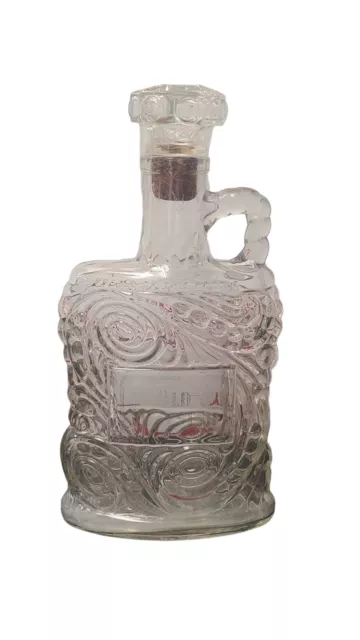 VTG Old Forester 1953 KY BOURBON Whiskey DECANTER embossed swirls W/ handle