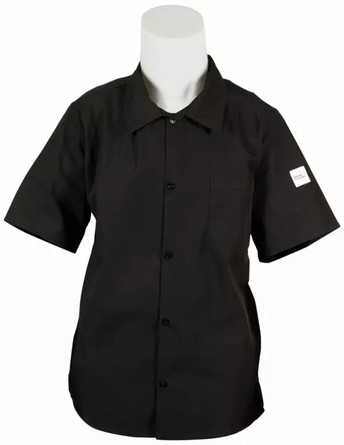 Mercer Culinary M60200BKM Millennia Men's Cook Shirt, Medium, Black