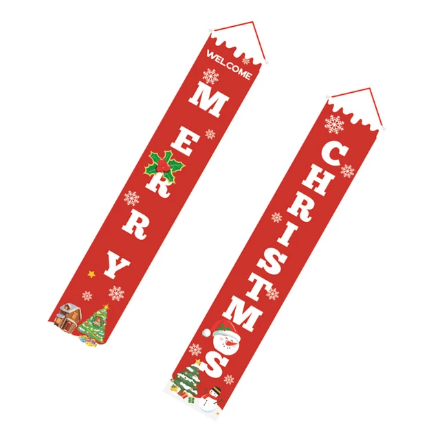 Preboun Weihnachts & Thanksgiving Banner Set – 4 Stück, Je 180x30 Cm, Mit LED-Lichtkante Für Veranda, Tür & Outdoor