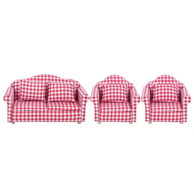 (Fabric Sofa) Delicate Healthy Materials Dollhouse Sofa 1:12 Scale