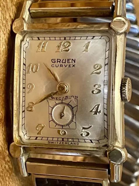 Vintage 10K Gold Filled Gruen Precision Curvex Watch 17j Swiss Parts or Restore