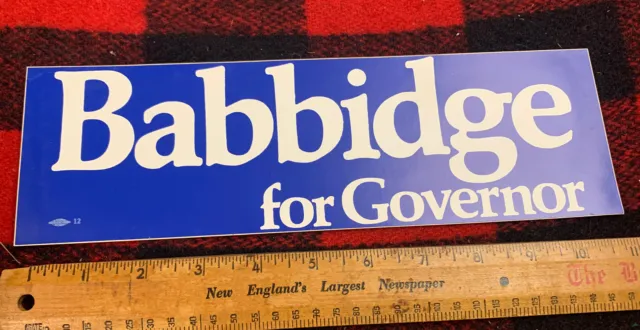 homer babbidge Connecticut Democrat for governor bumper sticker 1974