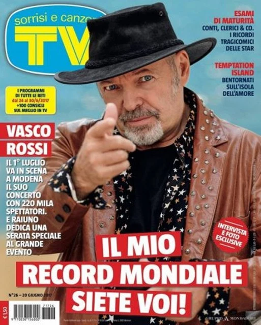 Vasco Rossi Rivista Completa Tv Sorrisi 20 Giugno 2017