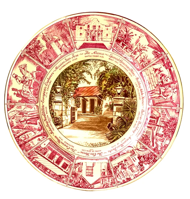 VTG Royal Winton La Villita Old Spanish Village San Antonio Plate 1951 England