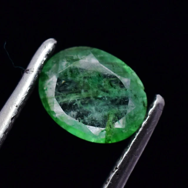 1.55 Ct Natural Green Zambian Emerald Oval Cut AAA+ Gemstone