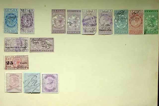 CEYLON: Victoria Stamp Duty Revenues - Ex-Old Time Collection - Page (72749)