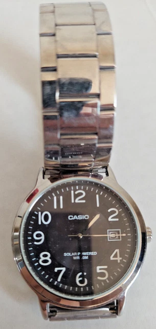 CASIO 5330 MTP-S100 Solar Powered Analog Watch Stainless 36 mm 8 ...