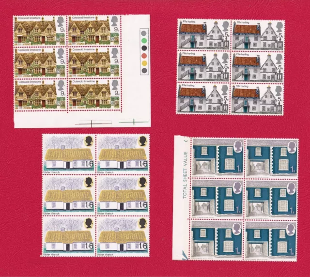 Stamps - GB QEII - 1970 British Rural Architecture SG815-818 MNH