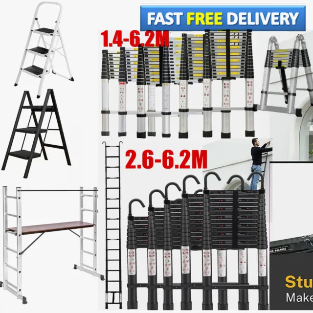 3.8M/3.2M//6.2M Multi-Purpose Aluminium Telescopic Ladder/Folding Steel Ladder
