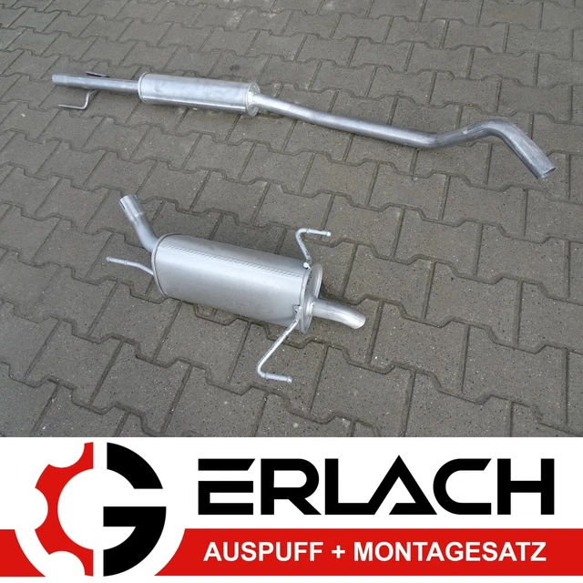 Ligne D'échappement Complète Pour OPEL CORSA B 1.4 16V / 1.6 GSI - 2 Silencieux, Acier Aluminié, Neuve