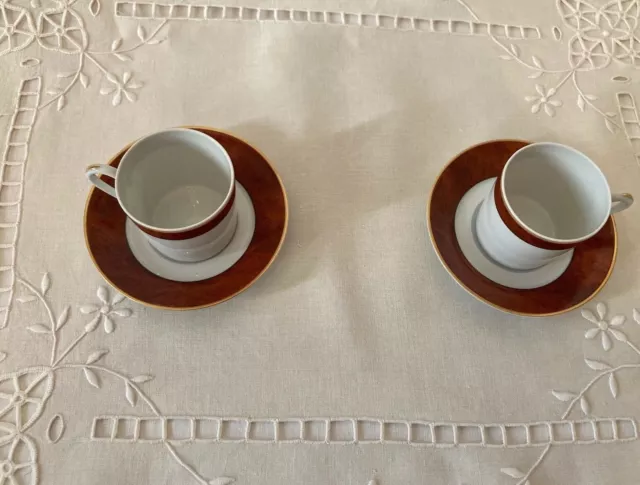 HAVILAND LIMOGES FRANCE   2 Tasses à Café en Porcelaine Modèle " Marco Polo "