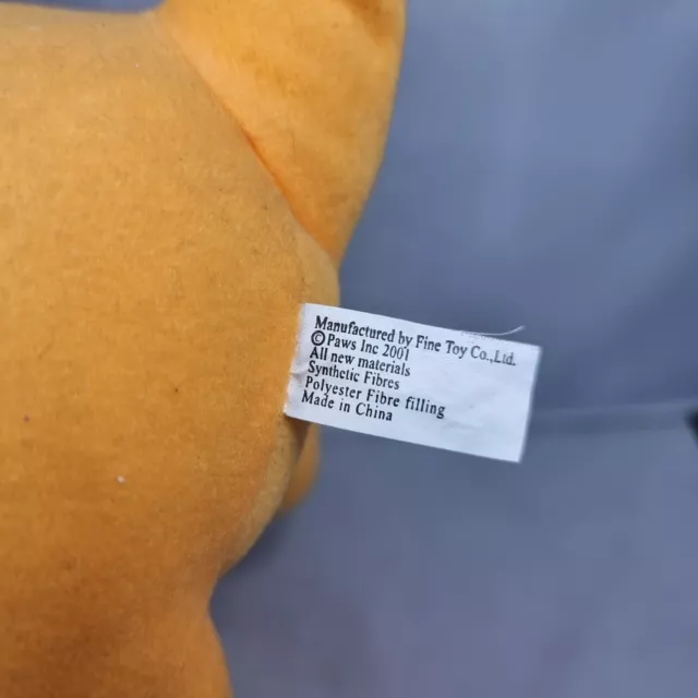 BNWT 2001 Fine Toy Co. Gosh! - Garfield - Soft Plush Stuffed Orange Cat Paws Inc 3