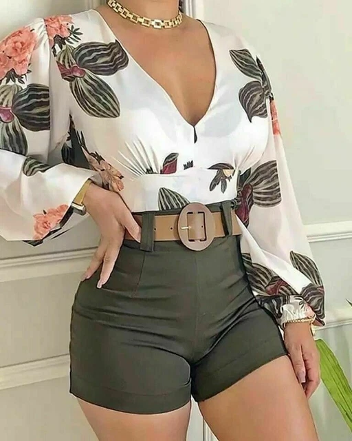 2 Piezas Ropa Conjuntos Para Mujer Elegantes Florales Fina De Moda  Informales Ve