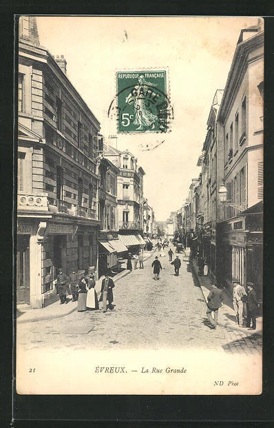 CPA Evreux, La Rue Grande 1906