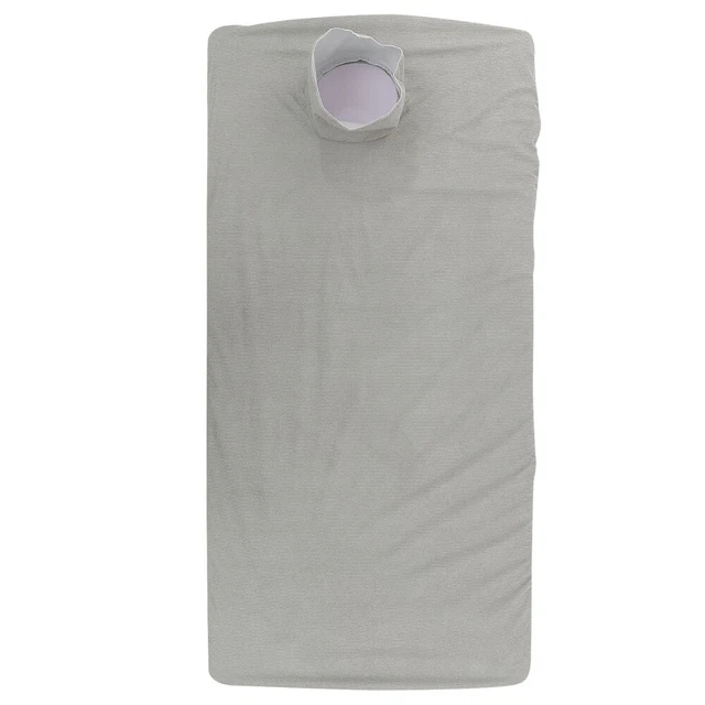 Sábanas de salón de belleza sábanas SPA cama mantel elástico con agujero (gris)