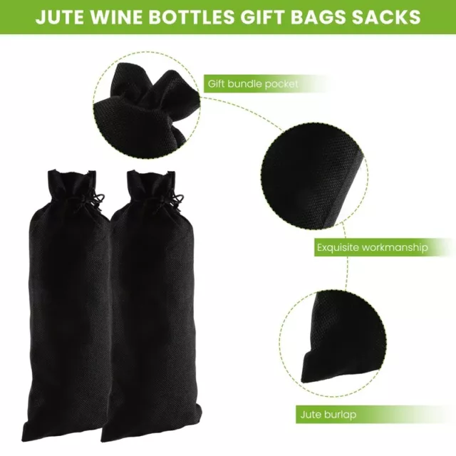 3X(Bolsas de Vino de Arpillera de Yute con CordóN de 10 Piezas, Bolsas de R6304 3