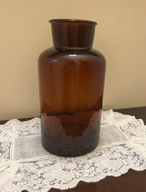 Antico vaso o contenitore in vetro soffiato da farmacia