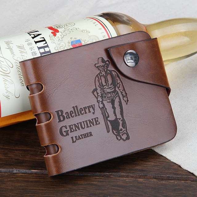 Mens Genuine Leather Bifold Wallet Credit/ID Card Holder Slim Coin Purse Brown