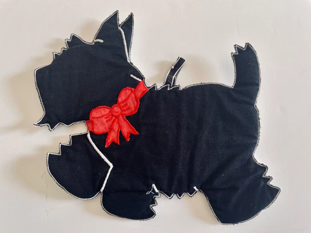 ¡Lindo!¡De Colección Zak Designs Negro Escocés Terrier Rojo Bacholder Trivet