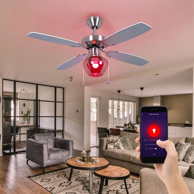 Ventilatore Da Soffitto Con Luce LED Dimmerabile E Telecomando – Moderno Lampadario Silenzioso, 6 Velocità, Motore DC Reversibile, 110-220V, Nero, Per Soggiorno E Camera - 2