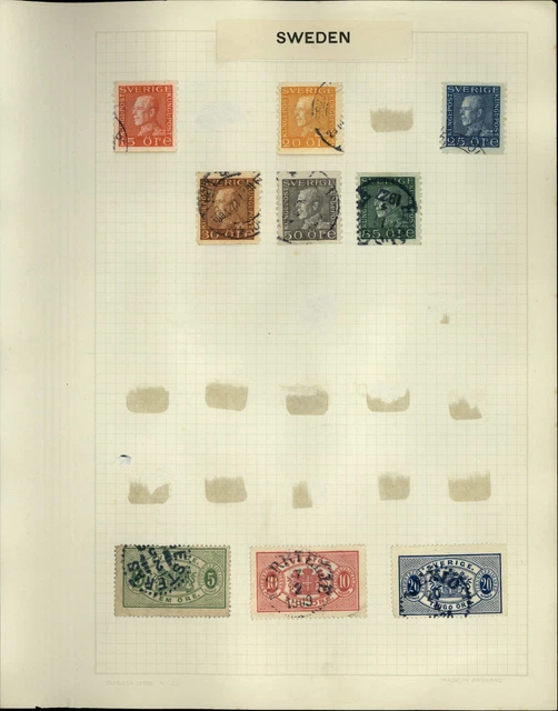 Sweden Album Page Of Stamps #V32961