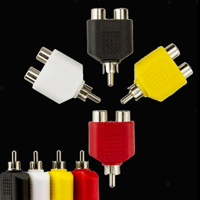 2pcs RCA Phono Y Câble Répartiteur Câble 1 Femelle à 2 Mâle Adaptateur