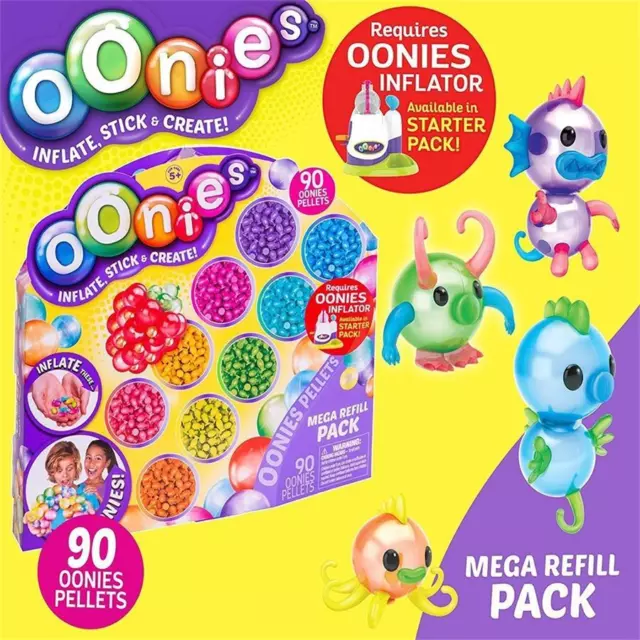 Oonies Mega Refill Pack MultiColors Inflate Stick Create Random Color 90 Pellet