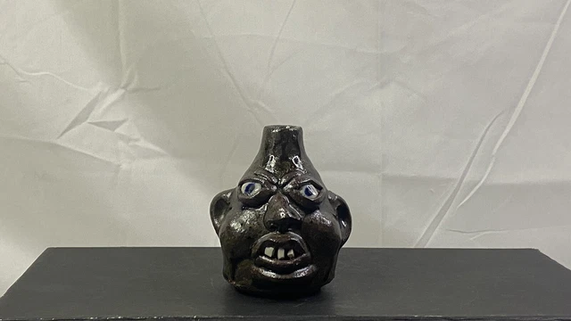 Grace Nell Hewell Green Mini Face Jug 3/8/1995 Grace Nell Hewell Green Mini Face Jug 3/8/1995