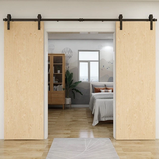 4FT ~ 20FT Rustic Sliding Barn Door Hardware Track Kit for Single/Double/Bypass