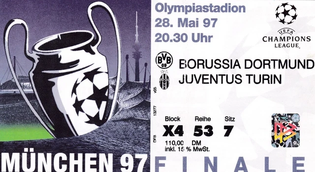 Calcio/Football Biglietto Stadio Finale Champions League 1997 JUVENTUS-BORUSSIA