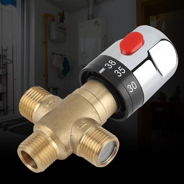 Brass Thermostatic Mixing Valve Constant Water Temperature Shower Faucet Tap