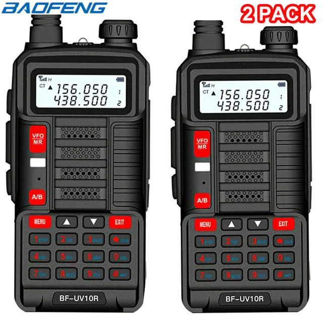 2X BAOFENG UV-10R Dual Band Walkie Talkie Long Range FM Two Way Radio + Headset