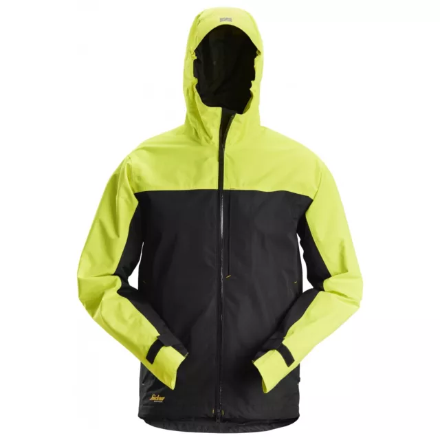 Snickers 1303 AllroundWork, Waterproof Shell Jacket  Black -Neon Yellow - Work