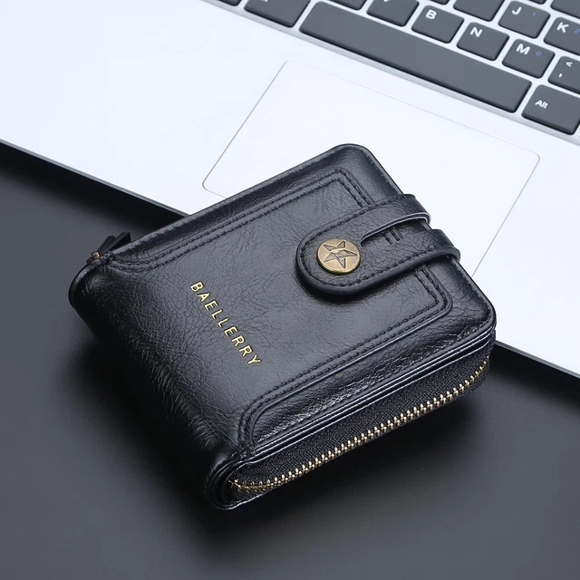 Mens RFID Blocking Leather Wallet Credit Card ID Holder Zipper Purse Waterproof