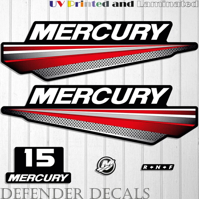MERCURY 15 HP Two Stroke New Model outboard engine decal sticker kit ...