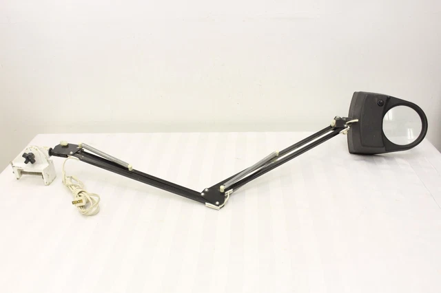 Vintage Magnifier Swing Arm Lamp Adjustable Desk Lamp Articulating With Bracket